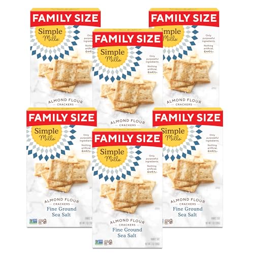 Image of Simple Mills Fine Ground Sea Salt Almond Flour Crackers Family Size, Pack of 6