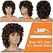 PHOENIXFLY Curly Wigs for Black Women Short Curly Wigs for Women Curly Synthetic Hair Heat Resistant Hair Replacement with Wig Caps (Black Mixed Brown)