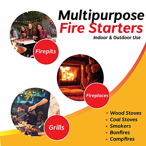 Bangerz Sunz Fire Starter Squares 144, Larger and Safer Fire Starters for Fireplace, Wood Stove & Grill, Camp Fire Pit Charcoal Starters 50B, USA Made - Thumbnail 5