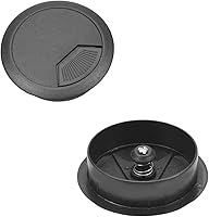 Vista 10 de MroMax Ojales de escritorio de plástico de 2.36 pulgadas (2.362 in), cubierta para cables de escritorio, organizador de cables para el hogar, Gris