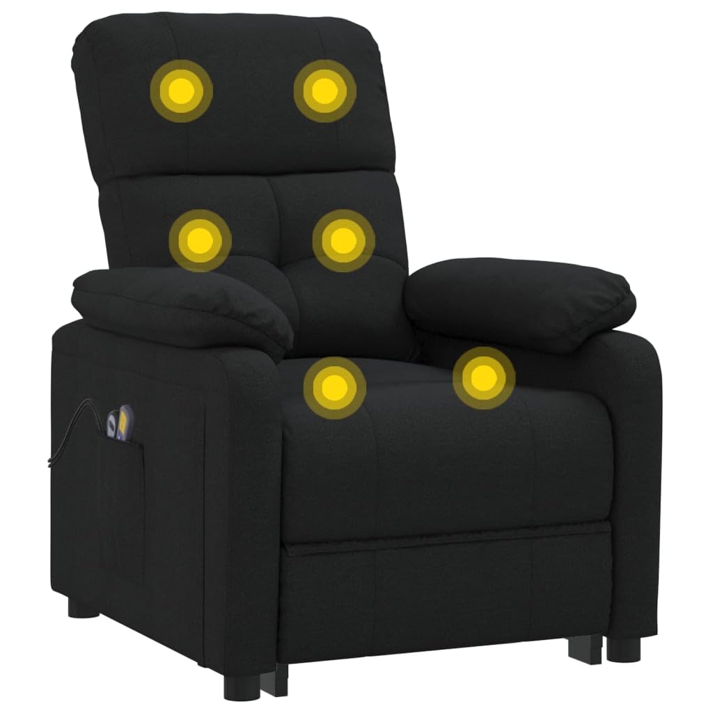 Sedia Massaggiante, Poltrone Massaggianti, Poltrona Relax Massaggiante, Poltrona Massaggiante Elettrica Nera Tessuto
