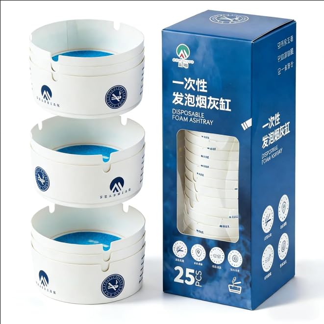 AeroGel Disposable Gel Ashtray for Car & Travel | Odor Locking & Instant Solidification Technology | No Leak, No Smoke, Portable | Pack of 25 White Cups | Essential Travel Accessory-picture-26