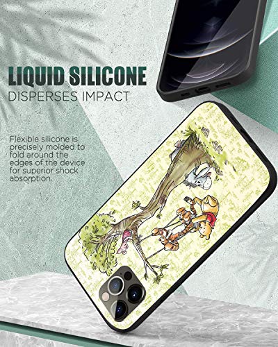For Iphone 12 Case/Iphone 12 Pro Case, Premium Silicone Rubber Full-Body Protective Case (Winnie-Pooh-Tigger-Piglet-Eeyore-Drawing) #TOP1
