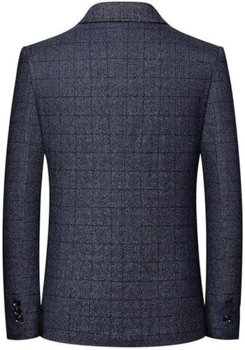 Men's Slim Fit Plaid Jacket Business Formal Notched Lapel Casual Suit Coat Tuxedo Jackets2