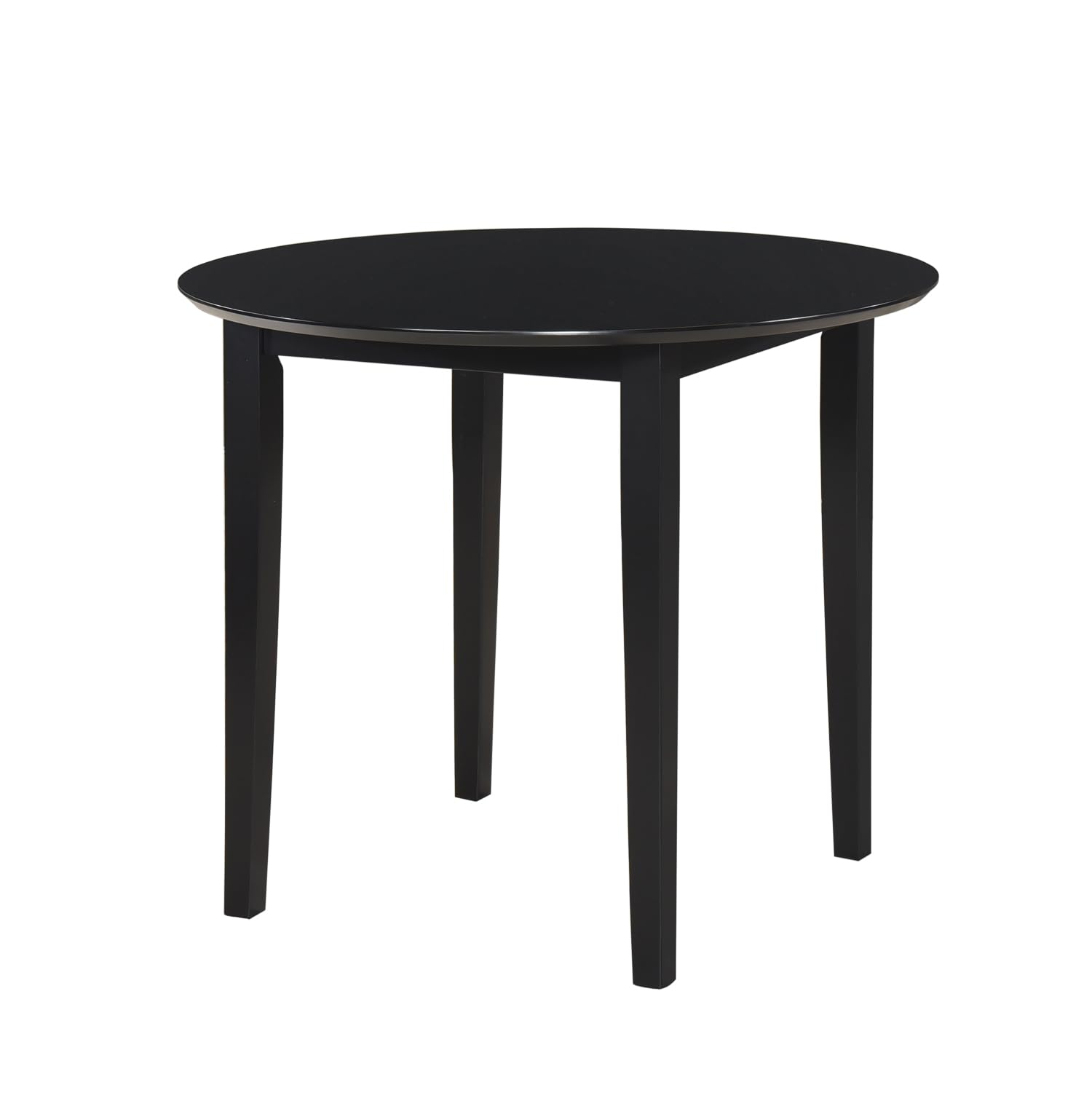 Kings Brand Furniture36 inch Round Modern Dining Table for Kitchen, Living Room, Office, Conference, 2-4 People, Black
