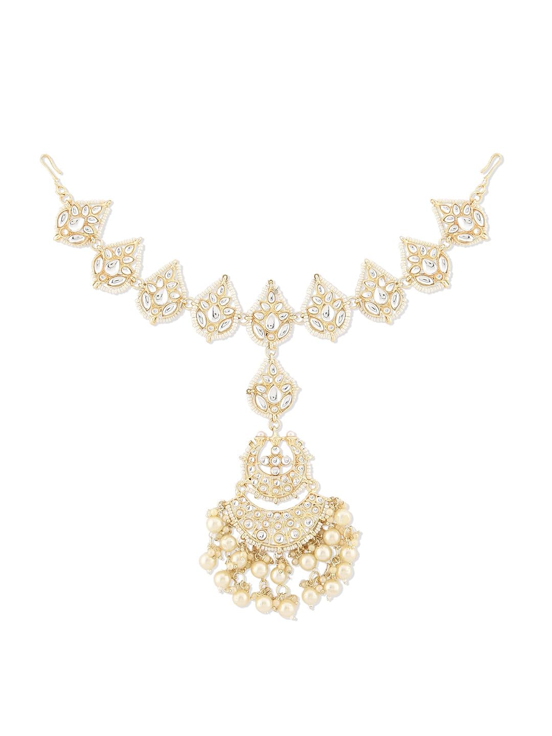 Zaveri Pearls Gold Tone Bridal Kundan & Pearls Mathapatti Style Maangtikka For Women-ZPFK18539 (B0DBV62J3D) Amazon Price History, Amazon Price Tracker