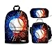 FOR U DESIGNS School Backpack for Boys Baseball Bookbag Canvas Lightweight Lunch Bags Tote Pencil Case Set 3 Pce