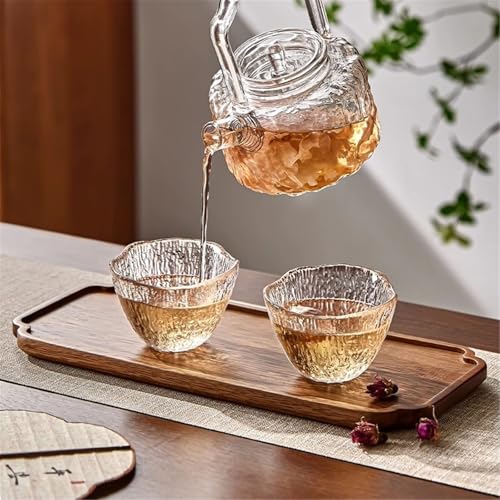 Vasos de té de vidrio texturizado sin asa en tamaño mediano para degustación diaria 7