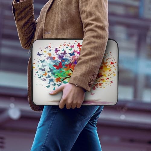 Funda para portátil de 17 pulgadas con diseño de árbol y mariposas 6