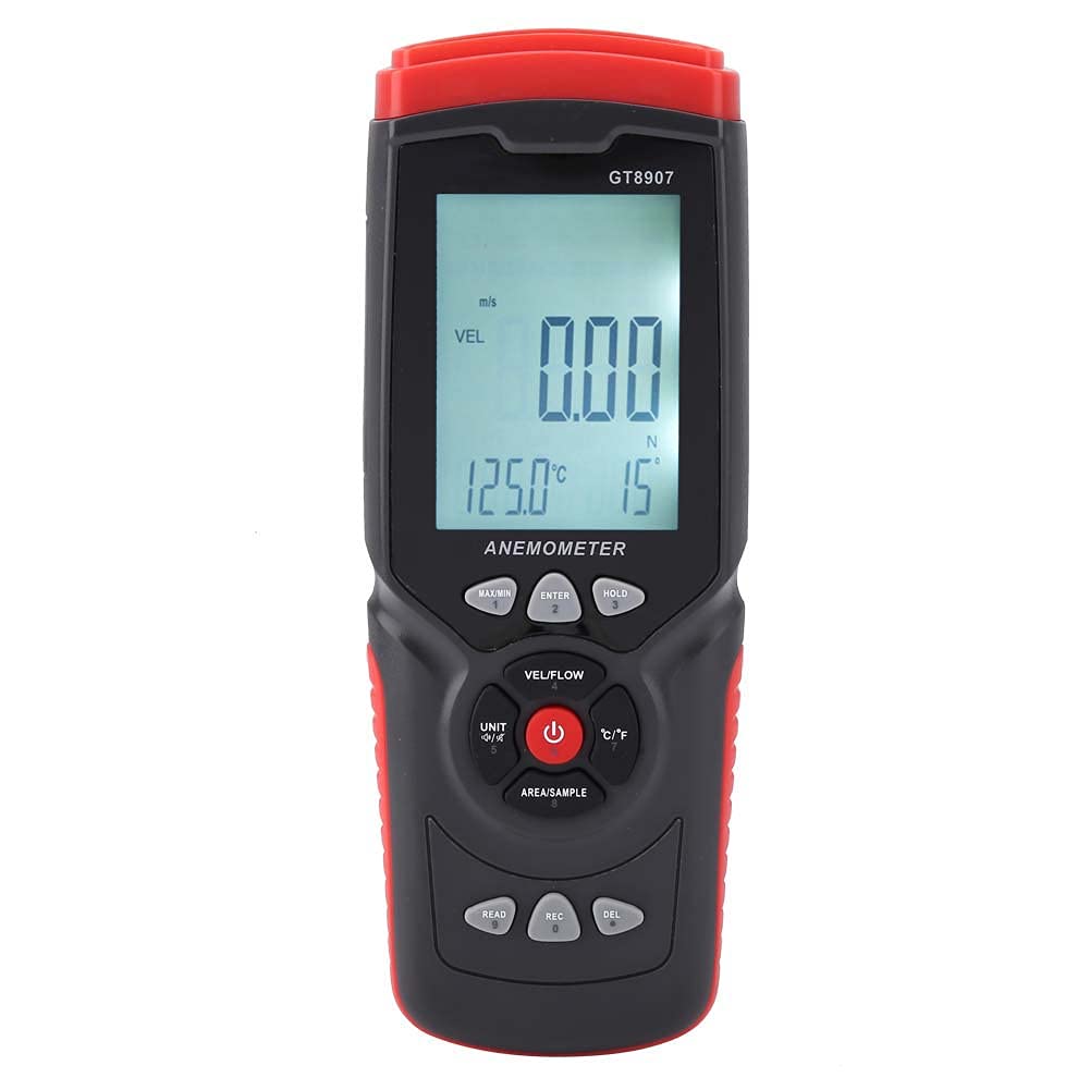Anemómetro Digital GT8907, Medidor Preciso de Velocidad del Viento, Probador de Temperatura Multifunción para Uso Doméstico y de Fábrica, Diseño USB Compacto