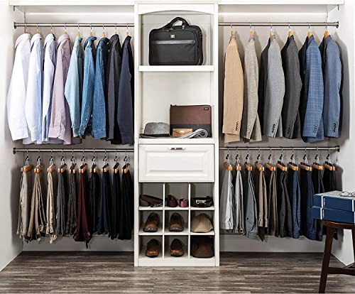 Image of WHISKET Solid Wood Hangers,Premium Wood Hangers with 360-Degree Rotatable Hook and Notches, Coats, Suits, Jackets, Closet [Pack of 4]