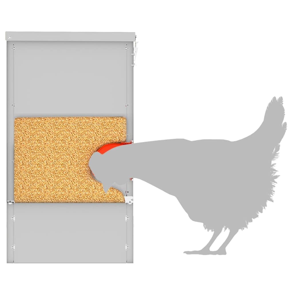 Comedero para gallinas (40,5 x 25 x 38 cm, acero galvanizado)