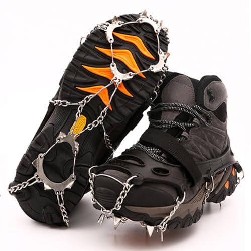Ice Cleats,Spikes CramponsTraction Snow Grips for Boots Shoes Women Men Kids, Anti Slip Stainless...