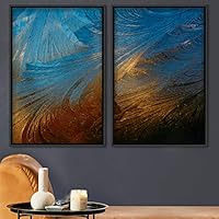 2 Piece Framed Canvas Wall Art Organic Fluids Canvas Prints Home Artwork Decoration for Living Room,Bedroom - 16