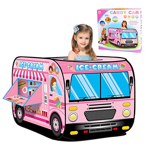 Kids Pop Up Play Tent, Ice Cream Truck Pop Up Kids Playhouse for Toddlers Boys & Girls Children Indoor Outdoor Play Tent Toy