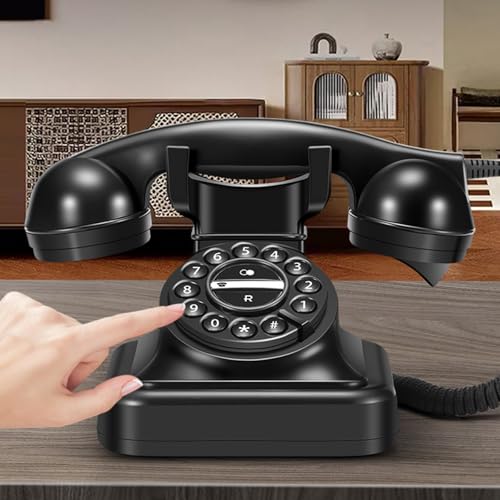 Téléphone fixe classique filaire rétro et téléphone de numérotation à cloches