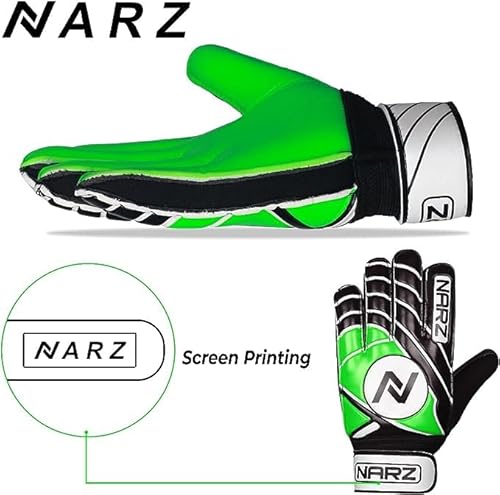 NARZ Goalkeeper Gloves for Kids with Super Grip Latex Having Shock Absorption Padding To Protect Palms and Fingers, Kids Goalie Gloves Available In Bright Eye-Catching Colors - Image 3