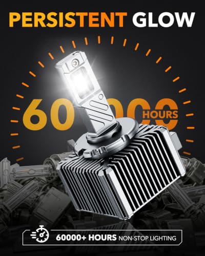 Image of OXILAM D3S LED Light Bulb, 15X Brighter 6500K Cool White, Anti-Flicker, 60,000-Hour Lifespan, Easy Plug-N-Play, IP68 Waterproof, D3S /D3R Fog Light Replacement for Cars Trucks SUVs, Pack of 2
