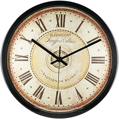 ALEENFOON 12 inch Quartz Retro Wall Clock 30cm Metal Shell Silent Non-ticking Vintage with Roman Numerals Wall Clocks for Living Room Bedrooms Office School