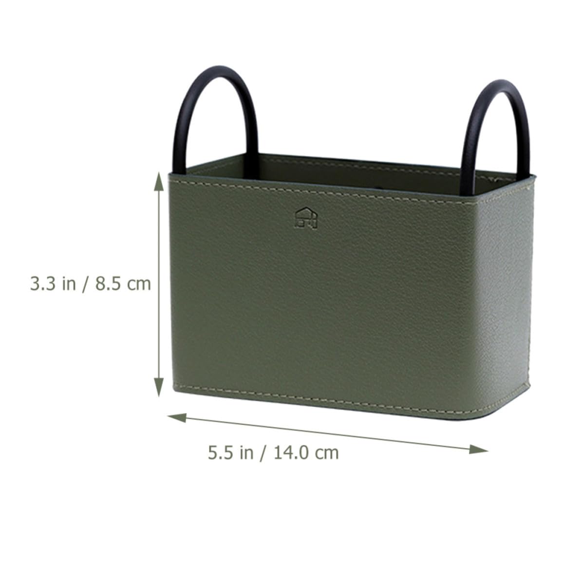 Cesta de Escritorio Cesta de Pu Verde de Hierro y Pu, Organizador Decorativo para Mando a Distancia y Artículos Diversos, para Tocador y Escritorio