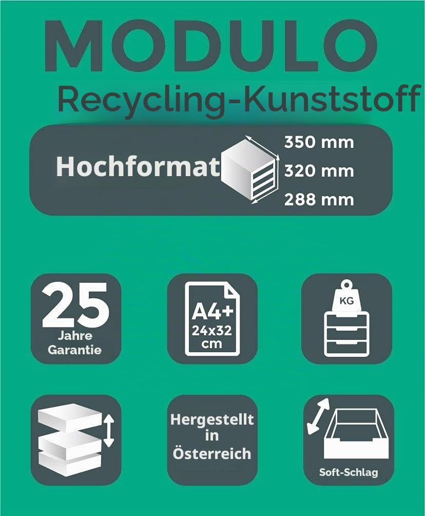 Exacompta 302798D Ablagebox Modulo mit 10 Schubladen für DIN A4+ Dokumente. Belastbare Schubladenbox mit hoher Kapazität für mehr Platz auf dem Schreibtisch Harlekin schwarz/bunt