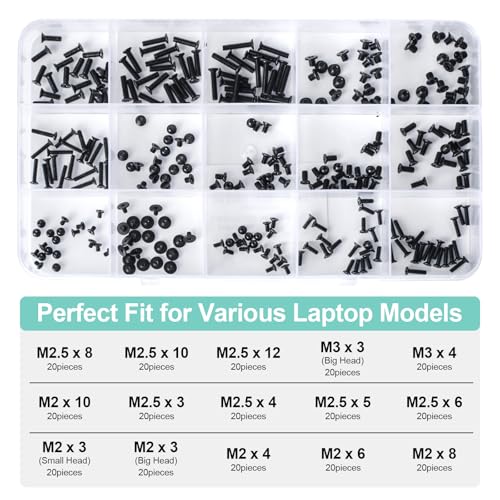 Image of JianFeng 300Pcs Laptop Notebook Computer Screws Replacement Kit for Lenovo Toshiba Gateway Samsung HP IBM Dell Sony Acer Asus | Suitable for Lenovo Toshiba Gateway Samsung HP IBM Dell Sony Acer Asus SSD Hard Disk SATA