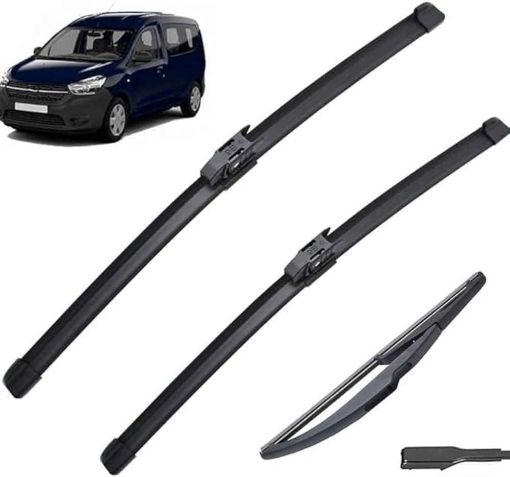 NYSLDSCO Premium Exact Fit Windscreen Wiper Blades for Renault Dacia Dokker 2016-2019 2020 22+16+10in Durable Natural Rubber Easy Fit for a Quiet and Streak Free Wipe