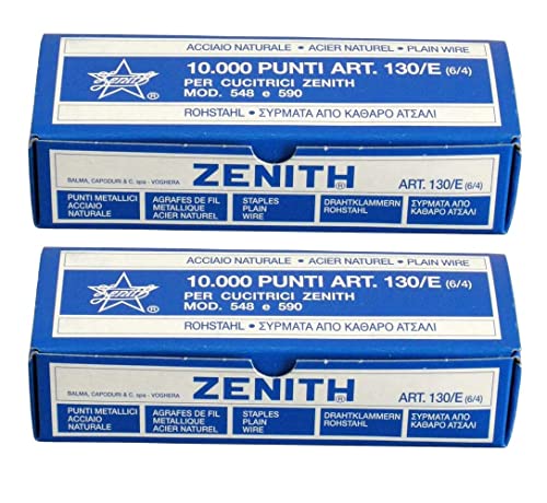 Punti Metallici Zenith Acciaio Naturale 6/4 - 0.5x3 Cm Per Cucitrici Da Ufficio, Made In Italy - Foto 3