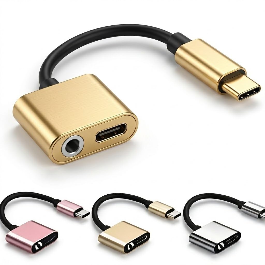 Drumstone 5 𝒀𝒆𝒂𝒓𝒔 𝑾𝒂𝒓𝒓𝒂𝒏𝒕𝒚 USB Type-C to 3.5mm AUX Headphone Adapter with Charging, 2 in 1 Audio Splitter Cable, Fast Charging Support, Hi-Fi Sound Jack Converter for Calls & Music Gold-image-17