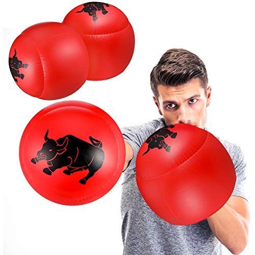 2 Pairs Inflatable Boxing Pillows, Inflatable Boxing Gloves (Red and Yellow)