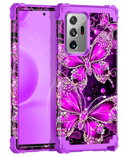 Casetego Compatible with Galaxy Note 20 Ultra Case,Three Layer Heavy Duty Sturdy Shockproof Full Protection Rugged Hard PC+Soft TPU Bumper Case for Samsung Galaxy Note 20 Ultra 6.9 inch,Lilac