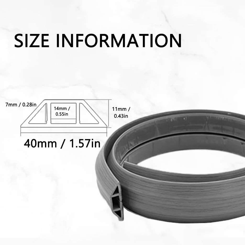 Cubrecable para Suelo con Aspecto De Madera, Oficinas, Escuelas, Almacenes, Gimnasios，Escondedor De Cables para Suelo De PVC Blando Fácil De Cortar(Dark Brown,5m)