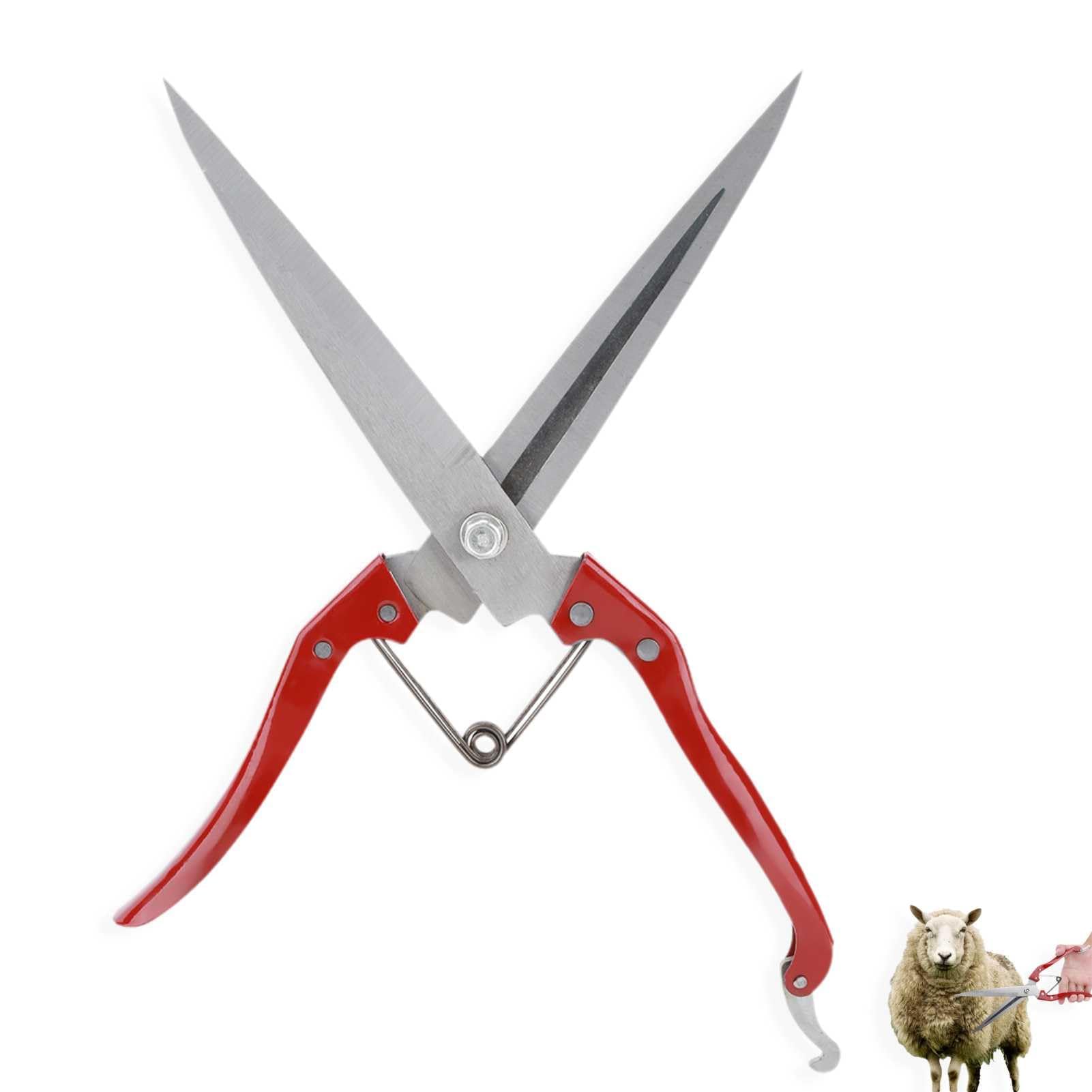 12 Inch Manual Sheep Shears, Stainless Steel Wool Trimming Scissors with Switch Buckle for Sheeps Dogs