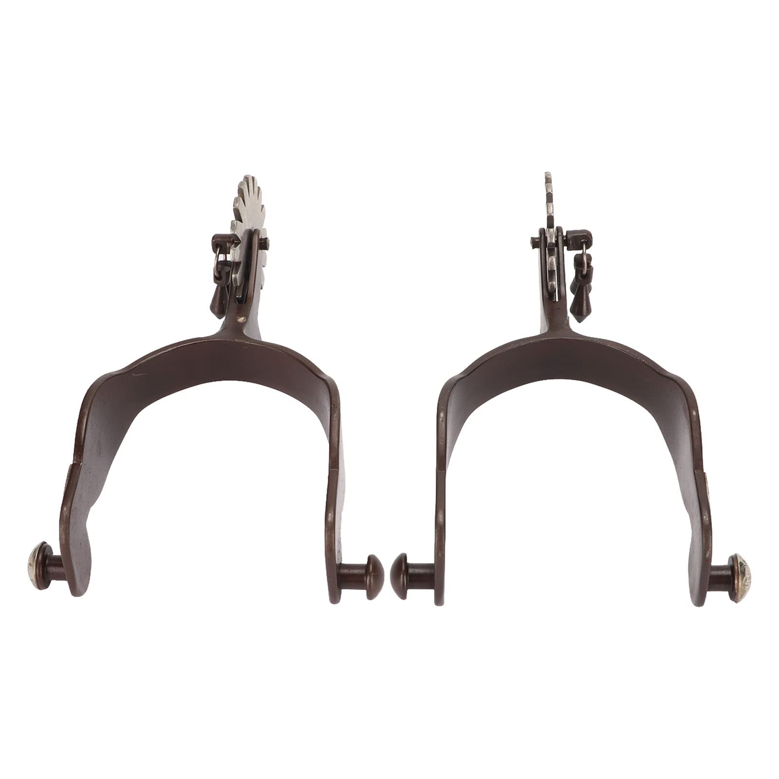 Espuelas de Vaquero Occidental, espuelas de Caballo de Acero al Carbono con Tallado Floral Retro, Engranajes giratorios para Botas de equitación, espuelas de Metal de Estilo