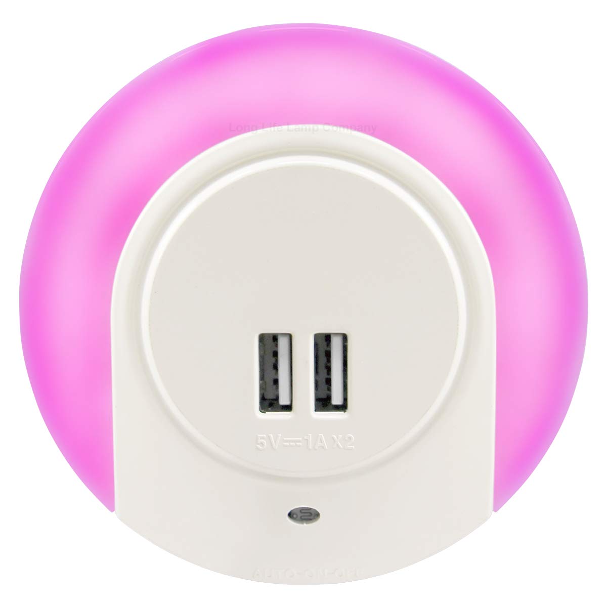 LED Night Light Plug in with 2 USB Port Charger 1w Pink Automatic Sensor Dusk to Dawn for Bedroom Childrens Room Hallways Living Rooms Baby Girls Room A78B