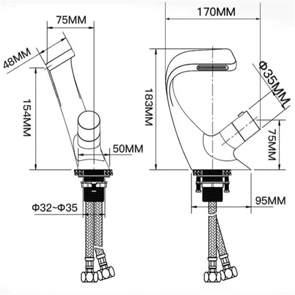 Grifos mezcladores de lavabo Tipo Cascada, monomando, de latón, con diseño único, para lavabo de baño, con Agua fría y Caliente, acabado cromado.