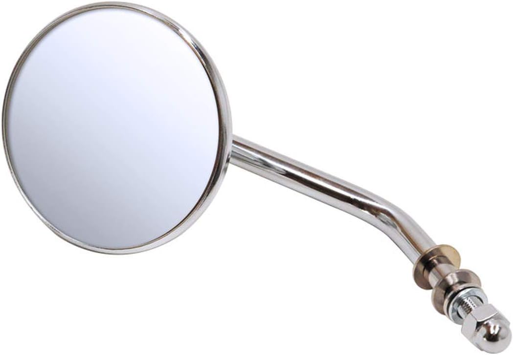 Chrome Early Style 3" Round Mirror for LEFT or RIGHT Side WITH Adjustable Arm - Fits ALL Harley Sportster and Big Twin Models
