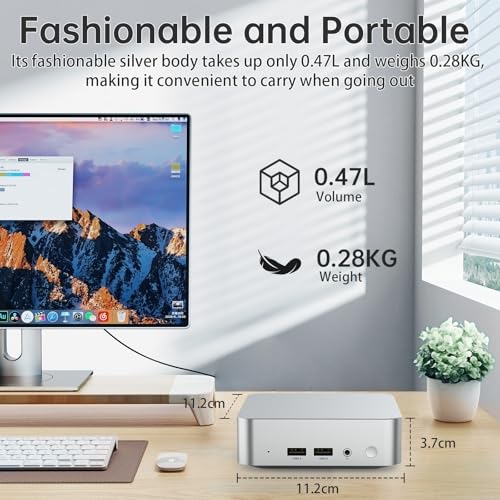 Image of Mini PC (4C /4T) 8GB RAM 256GB SSD Support 2T desktop computers windows /WiFi /BT /DC /RJ45 LAN 1000M /USB*4 /USB-C*2 /HDMI*2 4K Dual Display 2.4G /5G WiFi & BT4.2 Mini Desktop Computer Home Office (N3700)
