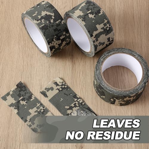 Image of Engrowtic 3 Rolls 2 inch x 32 ft Camo Tape, Self Adhesive Protective Camouflage Tape Waterproof Camo Duct Non Reflective Camouflage Fabric for Outdoor Hunting Military