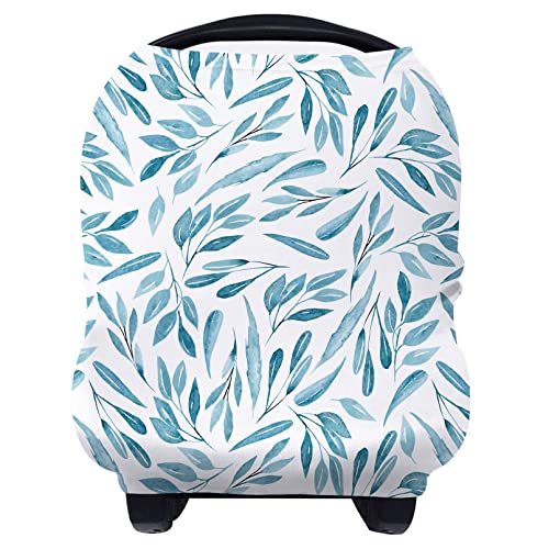 Image of Yoofoss Nursing Cover Breastfeeding Scarf - Baby Car Seat Covers, Infant Stroller Cover, Strechy Carseat Canopy for Boys and Girls (Leaves)