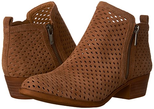 Lucky Brand Basel3 Sesame suede Side Zip Perforated Leather Block Heel Bootie (8.5)