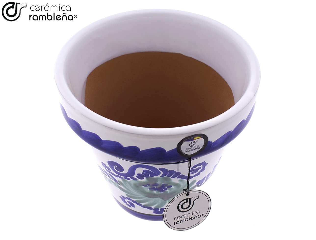 Ceramika RAMBLEÑA | Czerwone doniczki błotne | Doniczki dekoracyjne | Garnki ceramiczne | Garnki zewnętrzne | Grenadyn - D127 | Dekoracja 100% ręcznie robiona | 20x20x18 cm