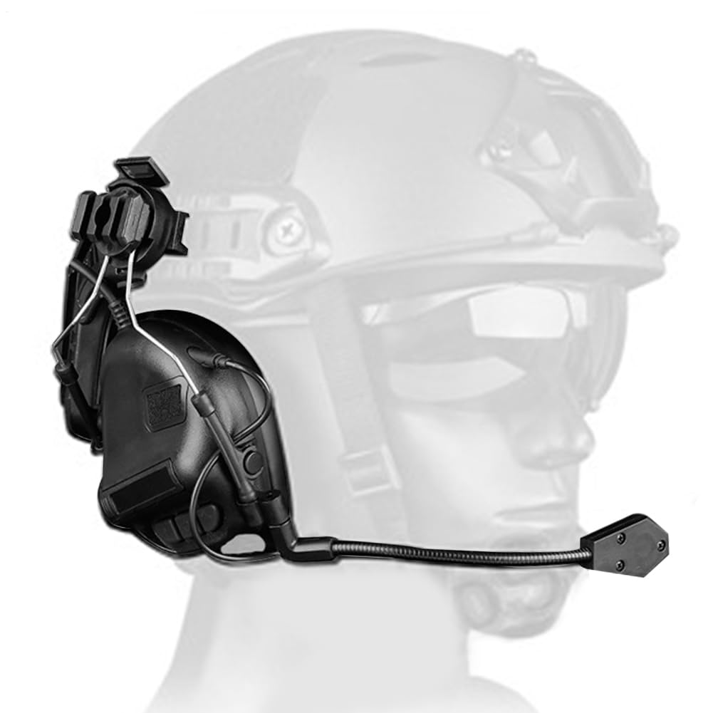 Auriculares de Casco Táctico – Versión con Cancelación de Ruido | Chip de Audio Avanzado 5ª Generación, Diseño Ligero y Extraíble para Entrenamiento, Juegos de Equipo, Equipamiento Militar y Airsoft