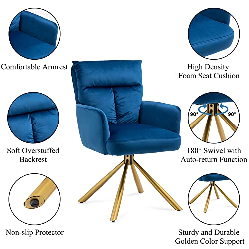Sillón Plegable Terciopelo Azul miniatura 6