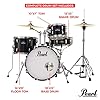 Pearl Roadshow Drum Set 4-Piece Complete Kit with Cymbals and Stands, Aqua Blue Glitter (RS584C/C703) #4