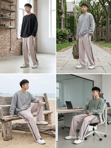 Image of GRECIILOOKS Korean Style Track Pants for Men - Loose Fit Lycra Cargo Joggers | Trendy Gym & Streetwear Bottoms with Utility Pockets (Available in Plus Size)