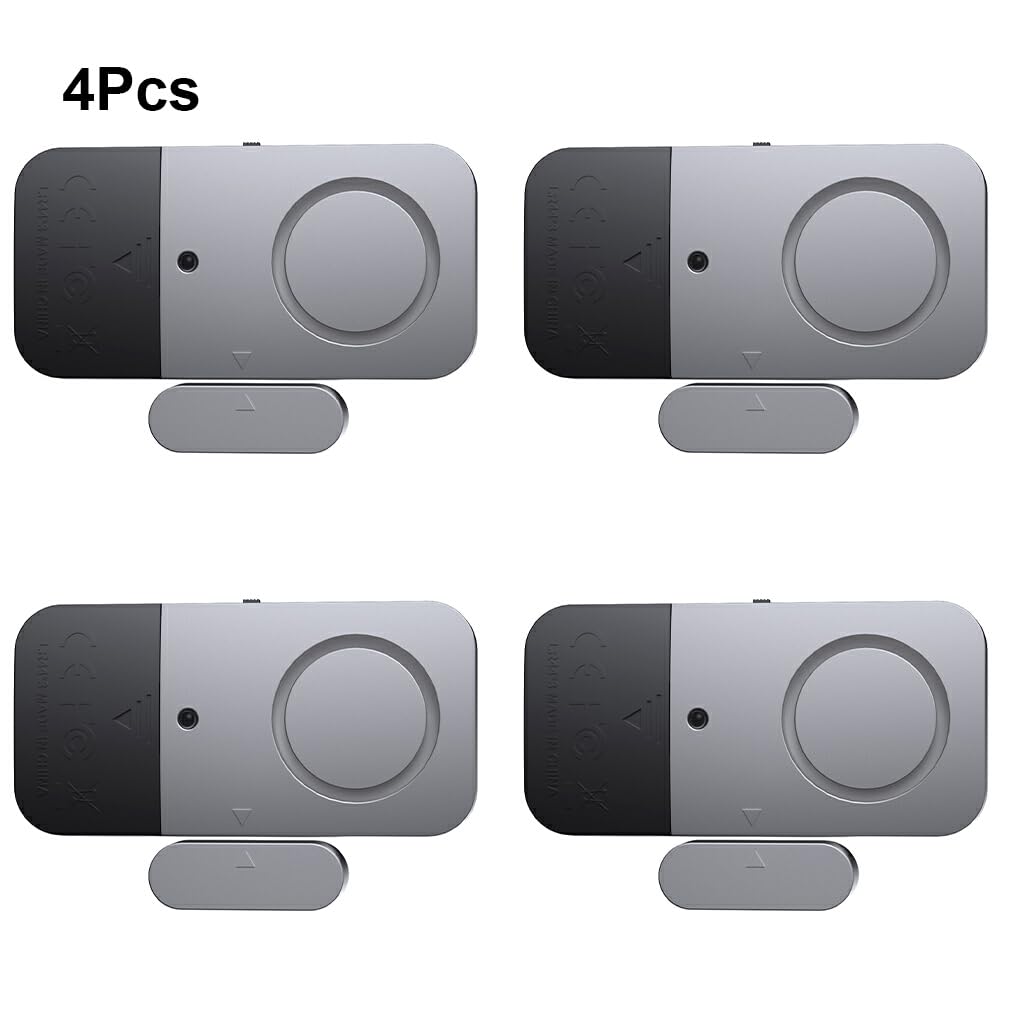 Alarma para Ventana de Puerta, para Sistema de protección de Seguridad para el hogar, Sensor magnético Ligero Independiente Flexible, Alarma antirrobo, 4 Piezas