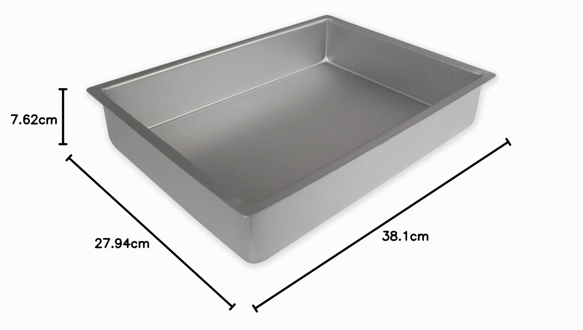 PME - Moule à Gâteau Rectangulaire en Aluminium, 279 mm x 381 x 75 mm de Profondeur