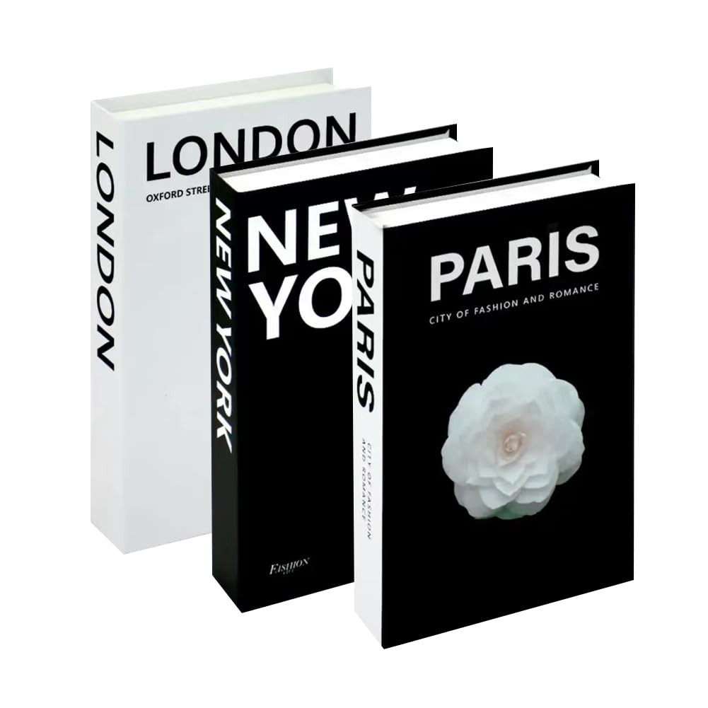 Lot De 3 Livres Décoratifs En Carton Élégants FOGAR - Boîtes De Rangement Sans Pages Pour Salon, Bureau, Chambre, Hôtel Et Restaurant Livre Deco Lot De 3 Livres Décoratifs En Carton Élégants FOGAR - Boîtes De Rangement Sans Pages Pour Salon, Bureau, Chambre, Hôtel Et Restaurant Livre Deco