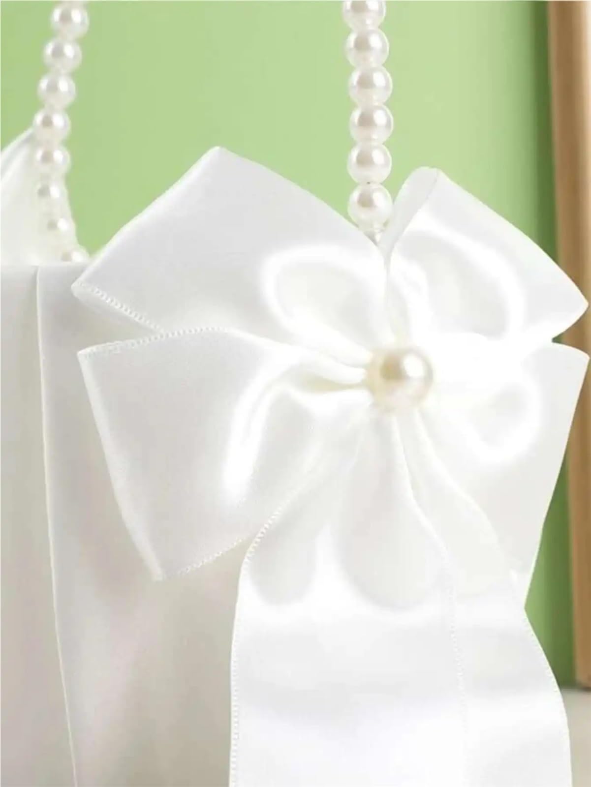 Hochzeitsblumenkörbe, Blumenkorb mit Perlengriff, Größe S, Kunststoff, Hochzeit
